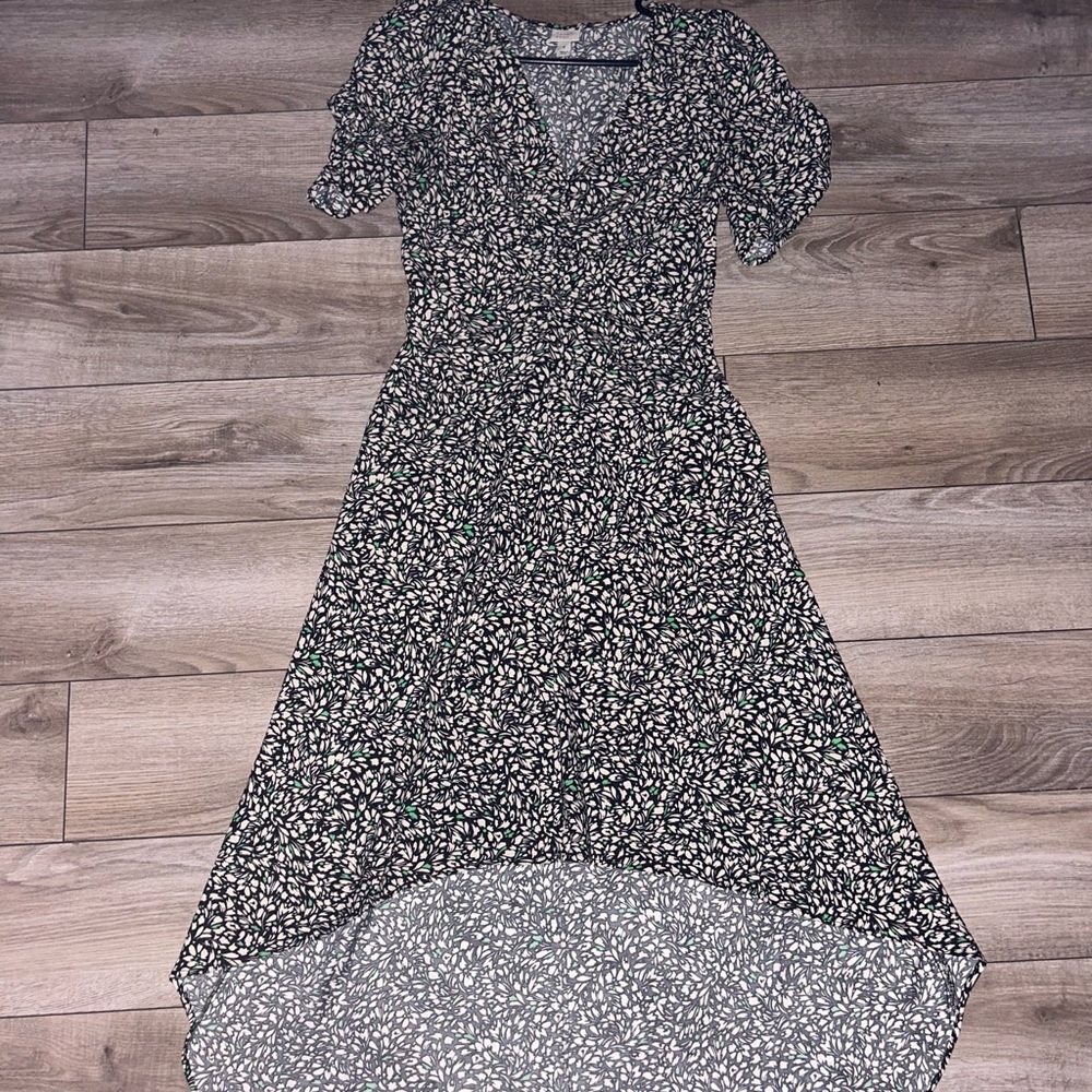 Floral Black and White Women's Dress